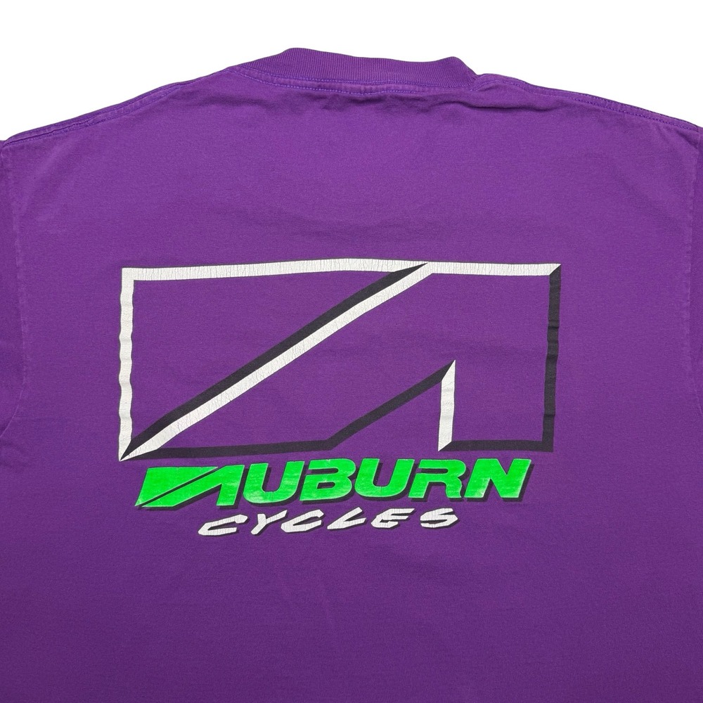 Vintage 90s Auburn Cycles promo shirt